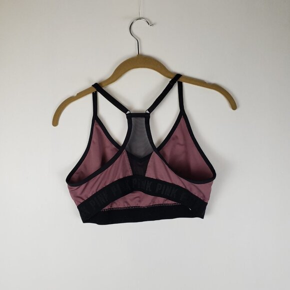 PINK Sport Victoria's Secret Sports Bra Racerback Plum No Padding Size Large - Picture 2 of 6